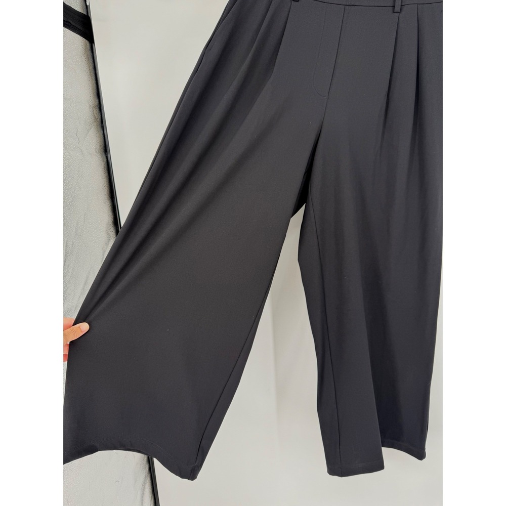 Lululemon Daydrift High Rise Trouser Short Wide-Leg Pants Black Pleated W5HCQS L - Picture 3 of 13